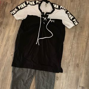 VS PINK lace-up shirt